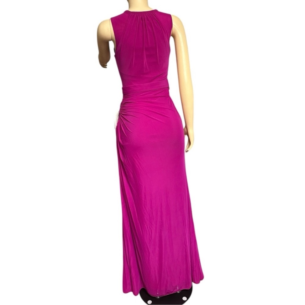 NWT Elegant Magenta Maxi Formal Evening Party Dress Gown - Picture 8 of 16